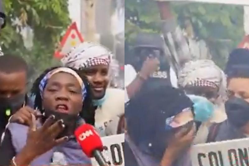 Obama's sister Auma teargassed during anti-finance bill protests in Nairobi.